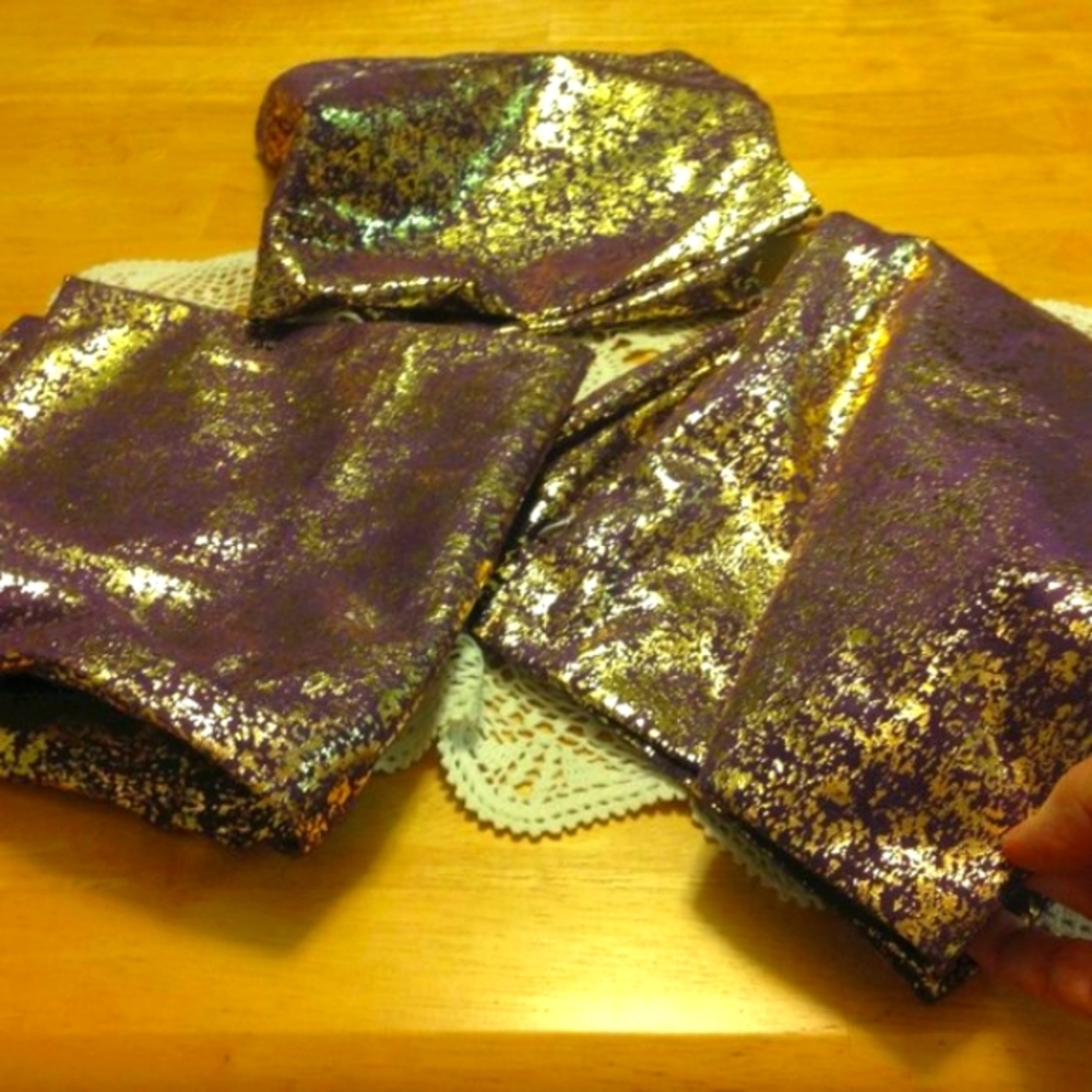 Luxuriously Gold and Purple Accent Pillow Covers Set